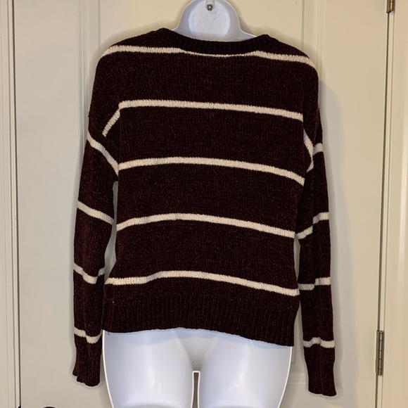 Purple and white striped sweater. - Picture 2 of 6